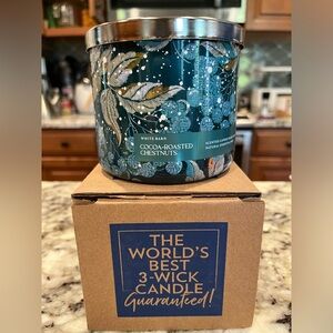 Bath and Body Works White Barn 3 Wick Candle Cocoa-Roasted Chestnuts, NEW, Gift